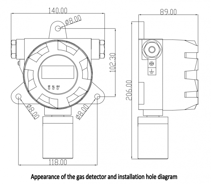 24h Monitoring LPG Gas Leak Detector EX Combustible Flammable Gas ...