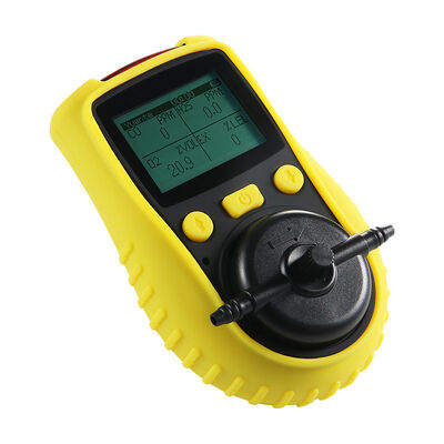 Portable 4-in-1 Multi-Gas Detector with High-Capacity Battery, Diffusion Operation, and Audible, Visual & Vibrating Alarms