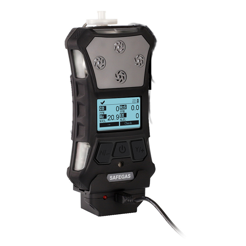 Handheld Multiple Gas Detector Vibration Alarm 4 Gases Detector For Confined Space